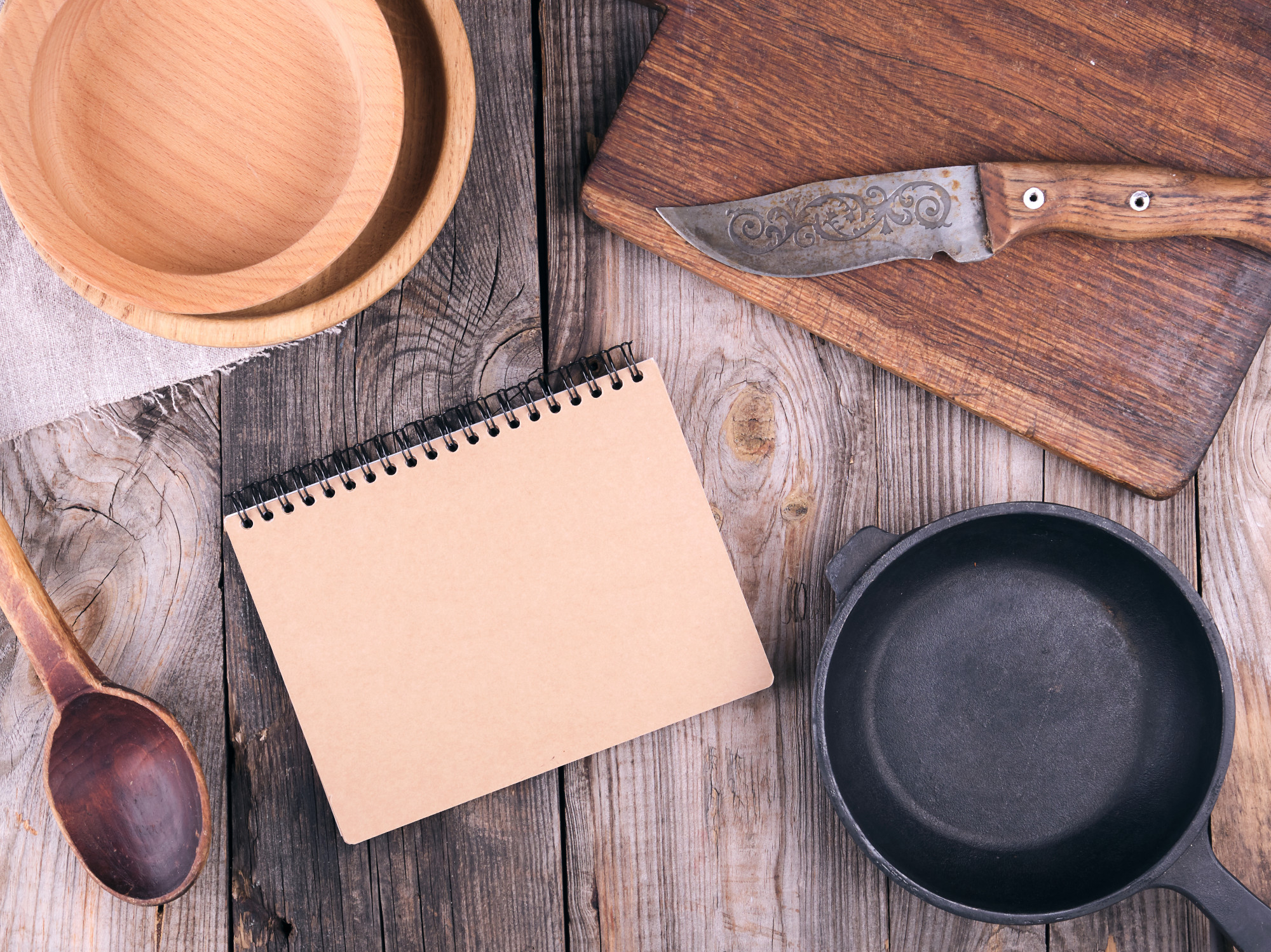 Subscription card and kitchen tools on table